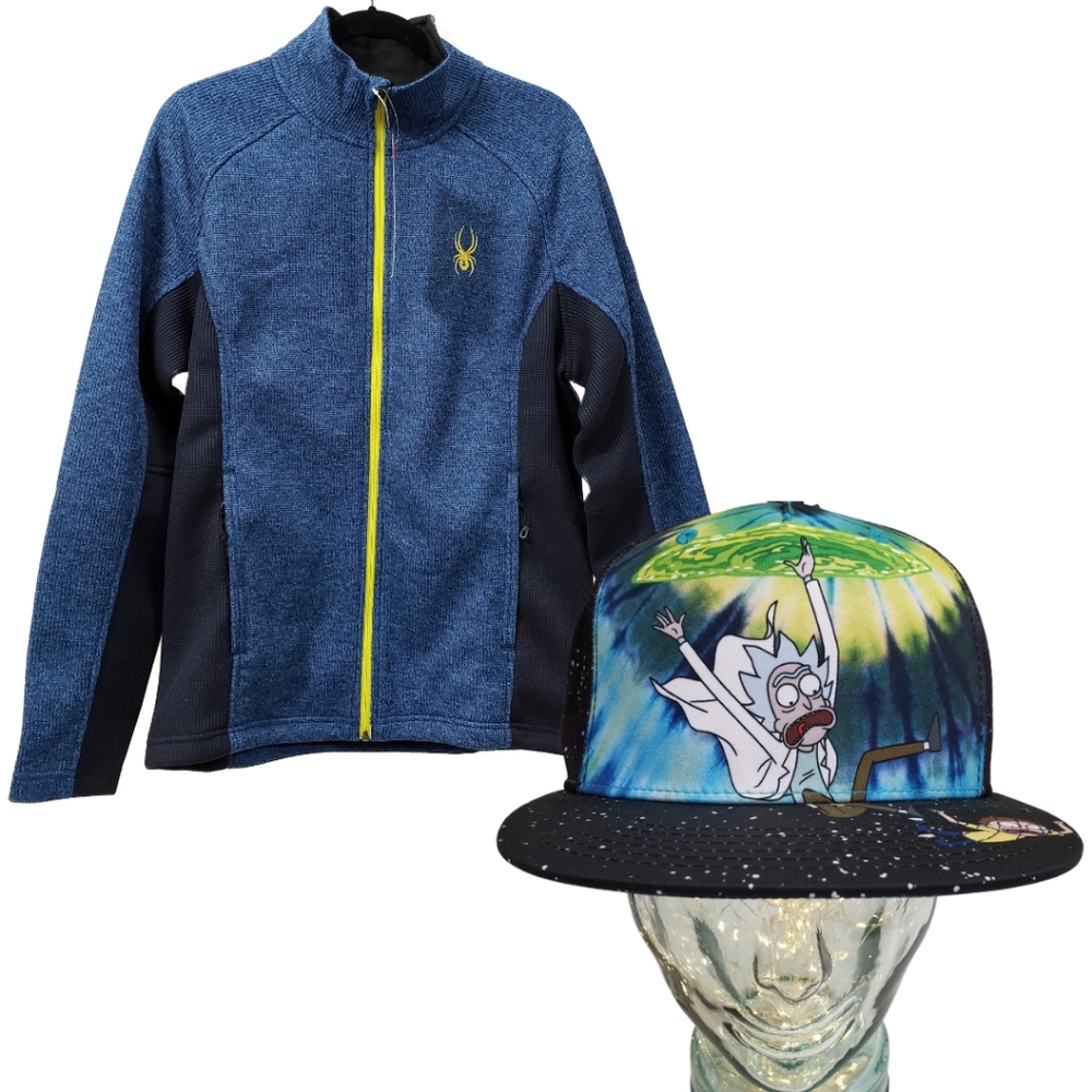 BUNDLE Spyder Constant Full Zip Sweater Medium/Concept One Rick & Morty Cap Hat